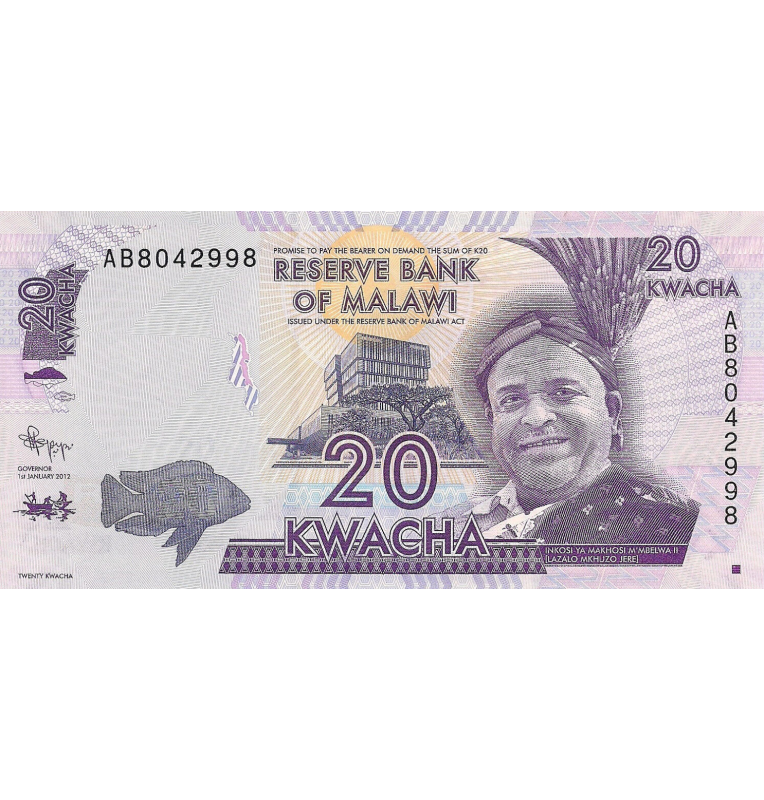 Malawi 20 Kwacha 2015-2016 Pick 57